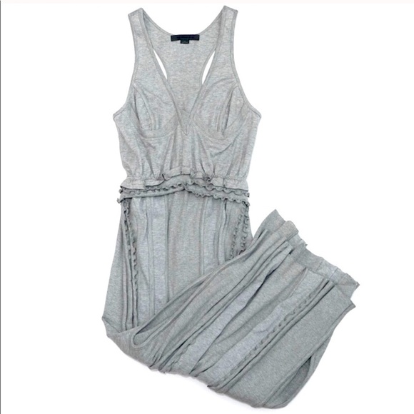 ALEXANDER WANG Ruffle Jersey Grey Dress Sz 4 - Picture 8 of 11